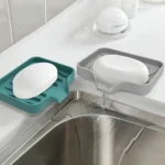 porte savon pratique en silicone vert feuille