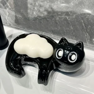 porte savon chat